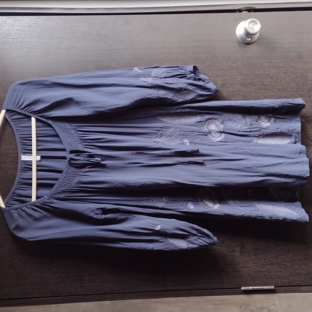 Moriorerio Blue Embroidered Summer Dress Size S